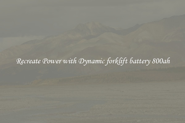 Recreate Power with Dynamic forklift battery 800ah