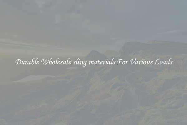 Durable Wholesale sling materials For Various Loads