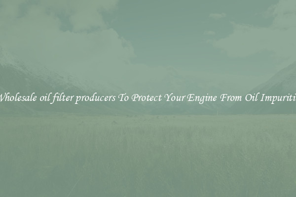 Wholesale oil filter producers To Protect Your Engine From Oil Impurities