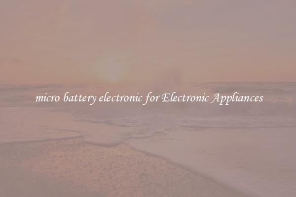 micro battery electronic for Electronic Appliances