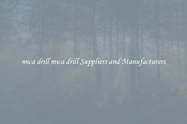 mica drill mica drill Suppliers and Manufacturers