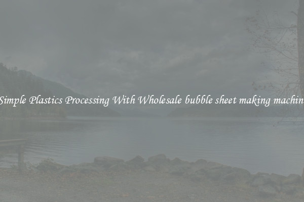 Simple Plastics Processing With Wholesale bubble sheet making machine