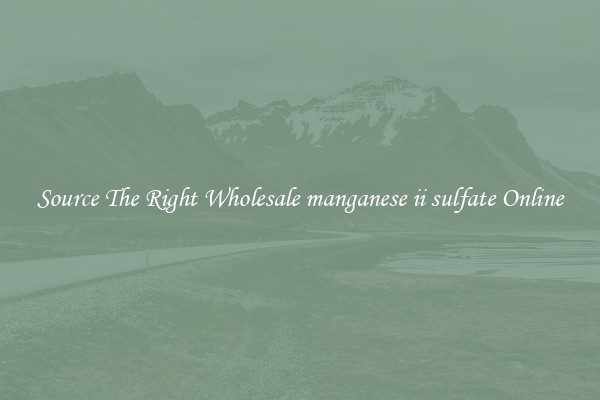 Source The Right Wholesale manganese ii sulfate Online
